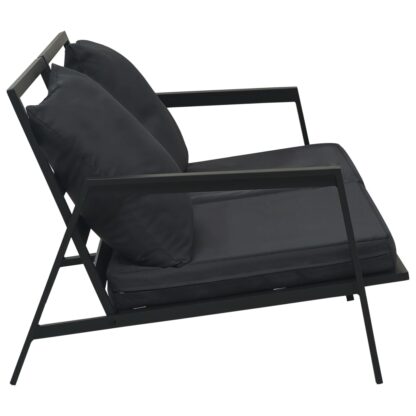 4-tlg. Garten-Lounge-Set mit Auflagen Aluminium Dunkelgrau - Image 4