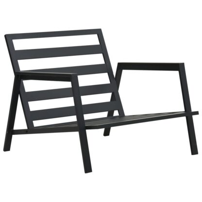 4-tlg. Garten-Lounge-Set mit Auflagen Aluminium Dunkelgrau - Image 7