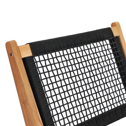 Sonnenliege mit Fußablage Massivholz Teak und Seil - Image 8