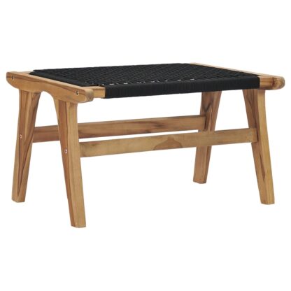 Sonnenliege mit Fußablage Massivholz Teak und Seil - Image 10