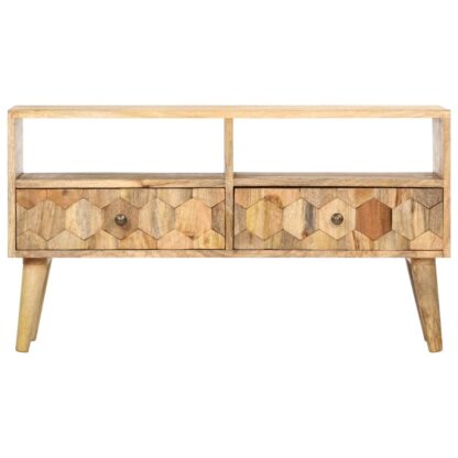 TV-Schrank 90 x 30 x 50 cm Massivholz Mango - Image 2
