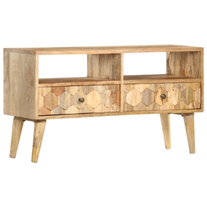 TV-Schrank 90 x 30 x 50 cm Massivholz Mango - Image 11