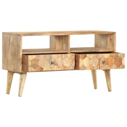 TV-Schrank 90 x 30 x 50 cm Massivholz Mango - Image 3