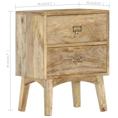 Nachttisch 40 x 35 x 55 cm Massivholz Mango - Image 7