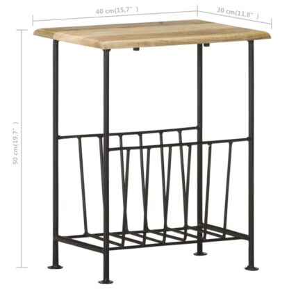 Zeitschriftenständer 40 x 30 x 50 cm Massivholz Mango und Stahl - Image 7