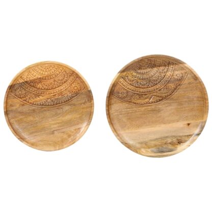 Runde Beistelltische 2 Stk. Mango Massivholz und Stahl - Image 5