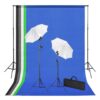 Fotostudio-Set mit Hintergründen, Leuchten und Schirmen