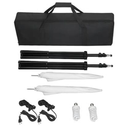 Fotostudio-Set mit Hintergründen, Leuchten und Schirmen - Image 11