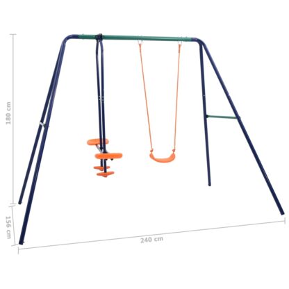 Schaukelset mit 3 Sitzen Stahl - Image 9