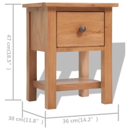 Nachttische 2 Stk. 36x30x47 cm Massivholz Eiche - Image 7