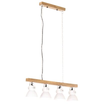 Deckenlampe Industriestil Weiß E27 Mangoholz - Image 2