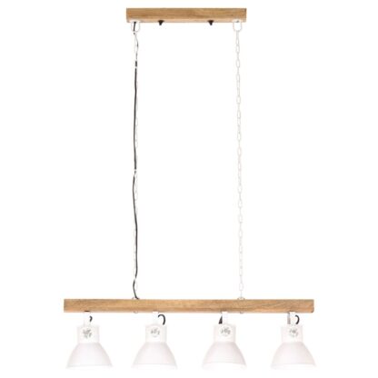 Deckenlampe Industriestil Weiß E27 Mangoholz - Image 4