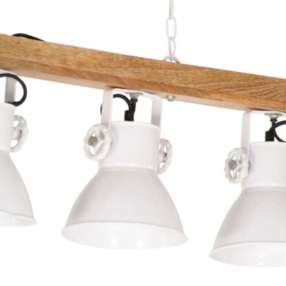 Deckenlampe Industriestil Weiß E27 Mangoholz - Image 6