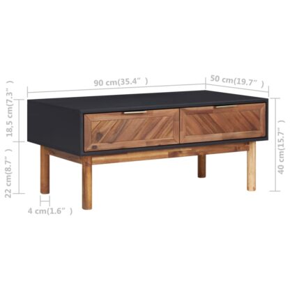 Couchtisch 90x50x40 cm Akazie Massivholz und MDF - Image 7
