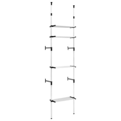 Teleskop-Garderobe mit Regalen Aluminium - Image 2