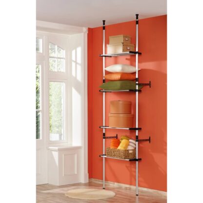 Teleskop-Garderobe mit Regalen Aluminium - Image 4
