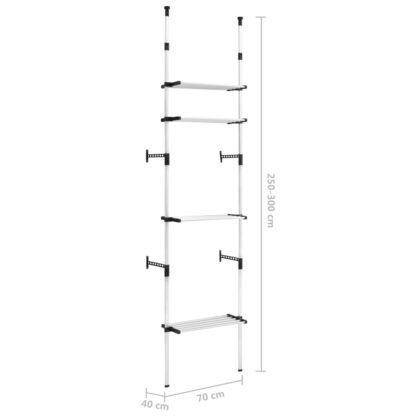 Teleskop-Garderobe mit Regalen Aluminium - Image 8