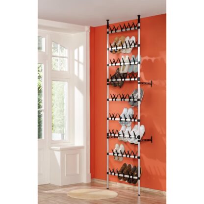 Teleskop-Schuhregal mit Stangen Aluminium - Image 4