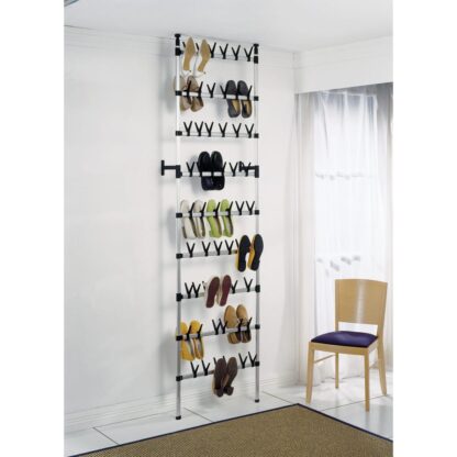 Teleskop-Schuhregal mit Stangen Aluminium - Image 5