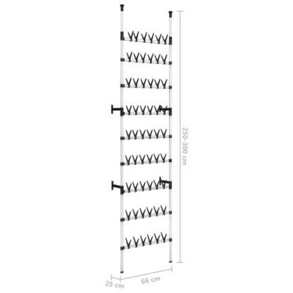 Teleskop-Schuhregal mit Stangen Aluminium - Image 10