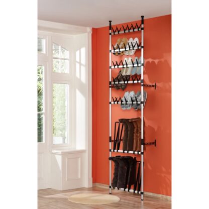 Teleskop-Schuhregal mit Stangen Aluminium - Image 4