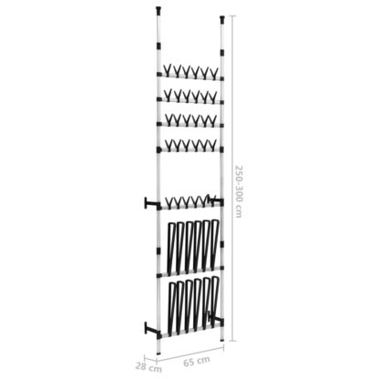Teleskop-Schuhregal mit Stangen Aluminium - Image 11