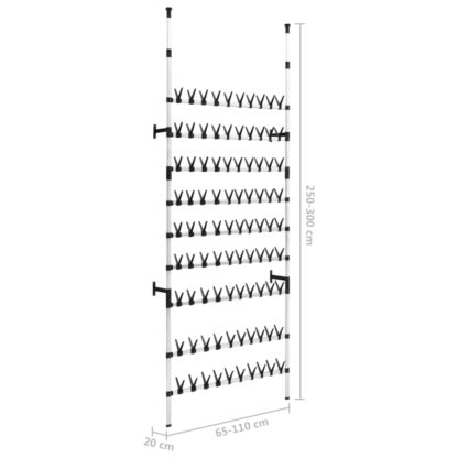 Teleskop-Schuhregal mit Stangen Aluminium - Image 9