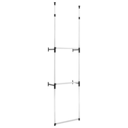 Teleskop-Garderobe mit Stangen Aluminium - Image 2