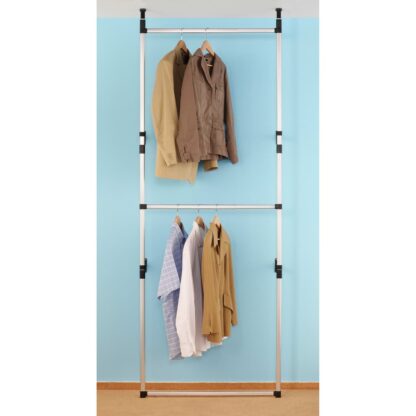 Teleskop-Garderobe mit Stangen Aluminium - Image 4