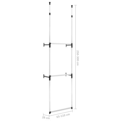 Teleskop-Garderobe mit Stangen Aluminium - Image 10