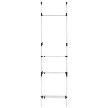 Teleskop-Garderobe mit Stangen und Regal Aluminium - Image 6