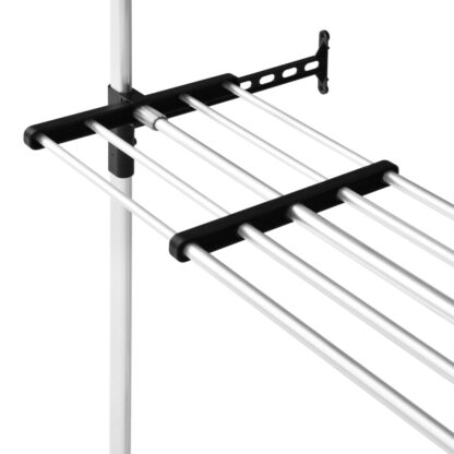Teleskop-Garderobe mit Stangen und Regal Aluminium - Image 8