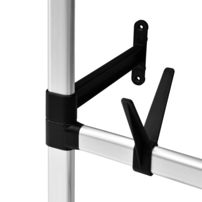 Teleskop-Garderobe mit Stangen und Regal Aluminium - Image 8