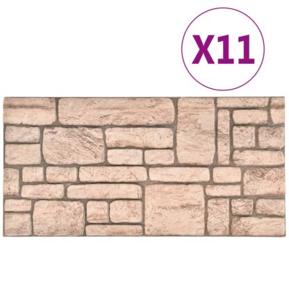 3D-Wandpaneele 11 Stk. Beige Backstein-Optik EPS - Image 2