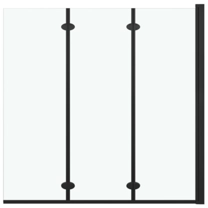 Faltbare Duschkabine 3 Paneele ESG 130x138 cm Schwarz - Image 2