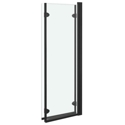 Faltbare Duschkabine 3 Paneele ESG 130x138 cm Schwarz - Image 4