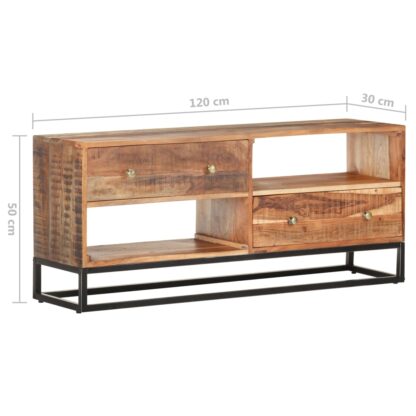 TV-Schrank 120x30x50 cm Raues Akazienholz - Image 5