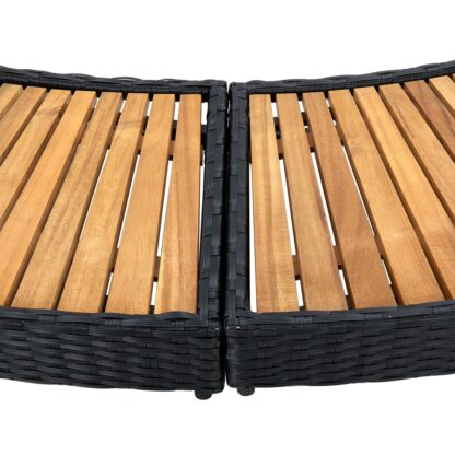 Whirlpool-Umrandung Schwarz Poly Rattan und Akazienholz - Image 7