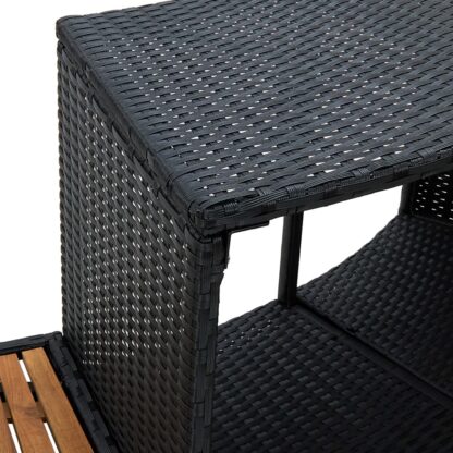 Whirlpool-Umrandung Schwarz Poly Rattan und Akazienholz - Image 8