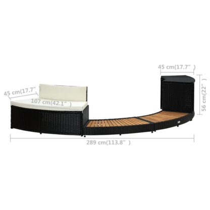 Whirlpool-Umrandung Schwarz Poly Rattan und Akazienholz - Image 9