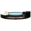 Whirlpool-Umrandung Schwarz Poly Rattan und Akazienholz
