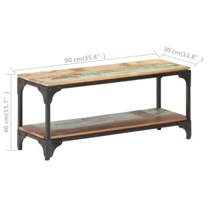 Couchtisch 90x30x40 cm Recyceltes Massivholz - Image 7