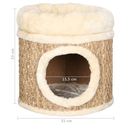 Katzenhaus mit Luxuriösem Katzenbett 33 cm Seegras - Image 7