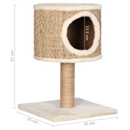 Katzen-Kratzbaum mit Katzenhöhle 52 cm Seegras - Image 7