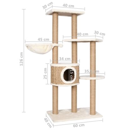 Katzen-Kratzbaum 126 cm Seegras - Image 8
