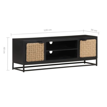 TV-Schrank 120x30x40 cm Massivholz Mango - Image 7