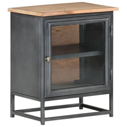 Nachttisch Grau 40x30x50 cm Massivholz Akazie - Image 11