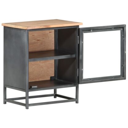 Nachttisch Grau 40x30x50 cm Massivholz Akazie - Image 3