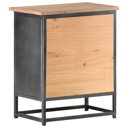 Nachttisch Grau 40x30x50 cm Massivholz Akazie - Image 4