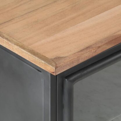 Nachttisch Grau 40x30x50 cm Massivholz Akazie - Image 5